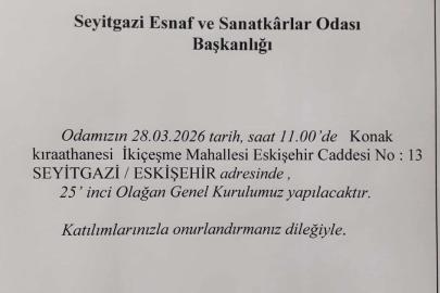 Seyitgazili Esnaflar Genel Kurul Yapıyor!