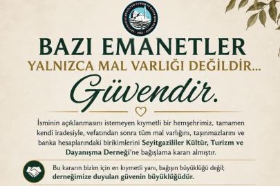 SEYİTGAZİ’DE DUYGULANDIRAN BAĞIŞ: "BAZI EMANETLER YALNIZCA MAL VARLIĞI DEĞİLDİR, GÜVENDİR"